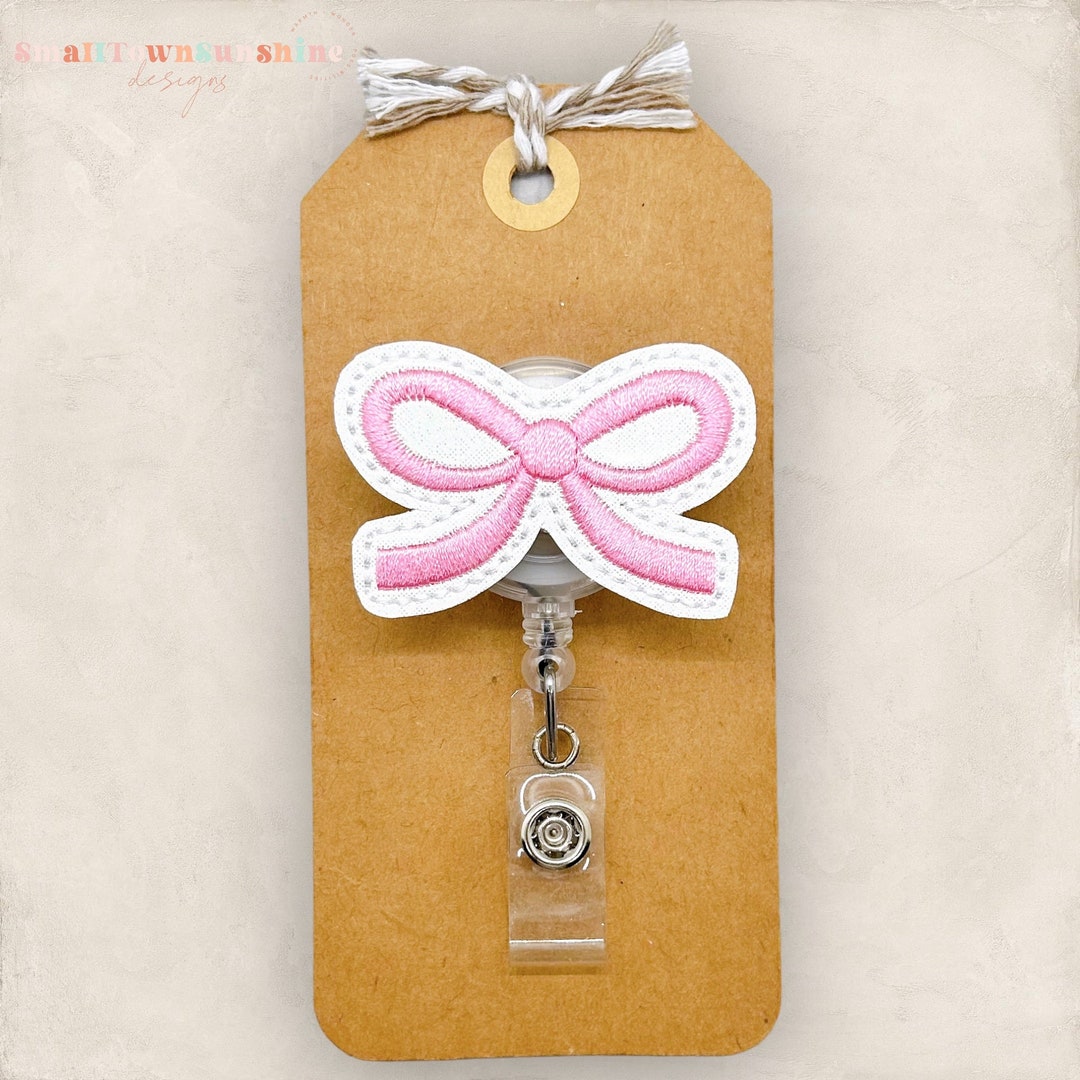 Pink Bow Badge Reel, Coquette Bow Badge Reel, Nurse Badge Clip, Teacher ...