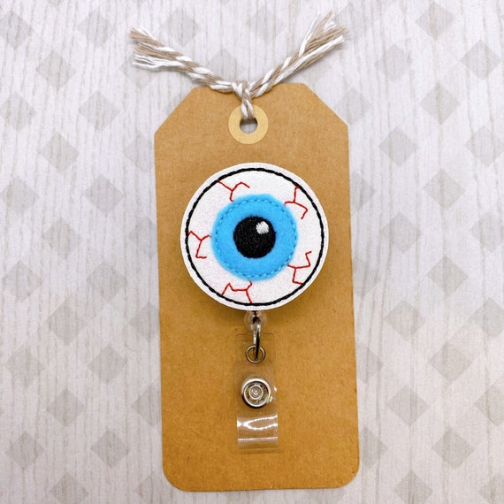 Creepy Blue Eyeball Badge Reel, Optometrist Badge Reel, Halloween Badge Reel,  Teacher Lanyard, Eye Doctor Gifts, Retractable ID Badge Holder 