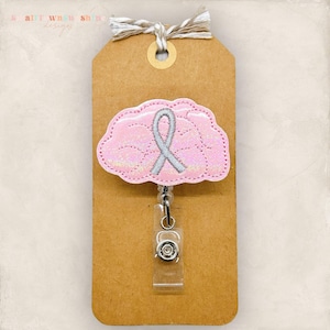 Brain Cancer Awareness Badge Reel, Silver Ribbon Awareness Badge Reel, Oncologist Badge Holder, Brain Cancer Badge Clip, Nurse Badge Reel