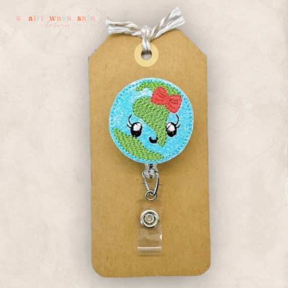 Pretty Earth Badge Reel, Earth Day Badge Reel, Teacher Lanyard