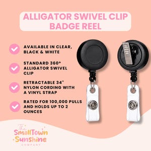 Alligator Swivel Clip Badge Reel