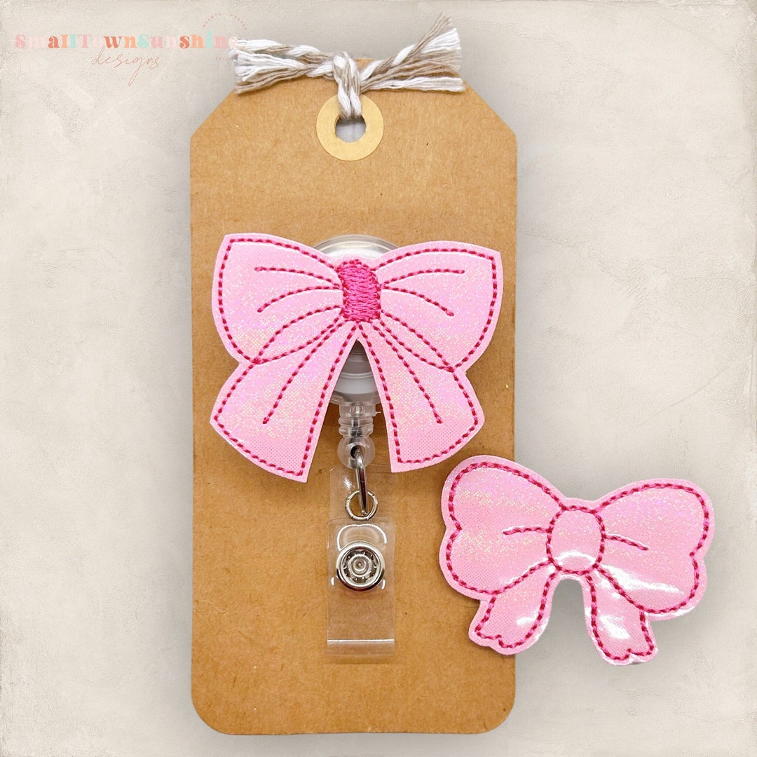 Pink Bow Badge Reel, Coquette Bow Badge Reel, Nurse Badge Clip, Teacher ...