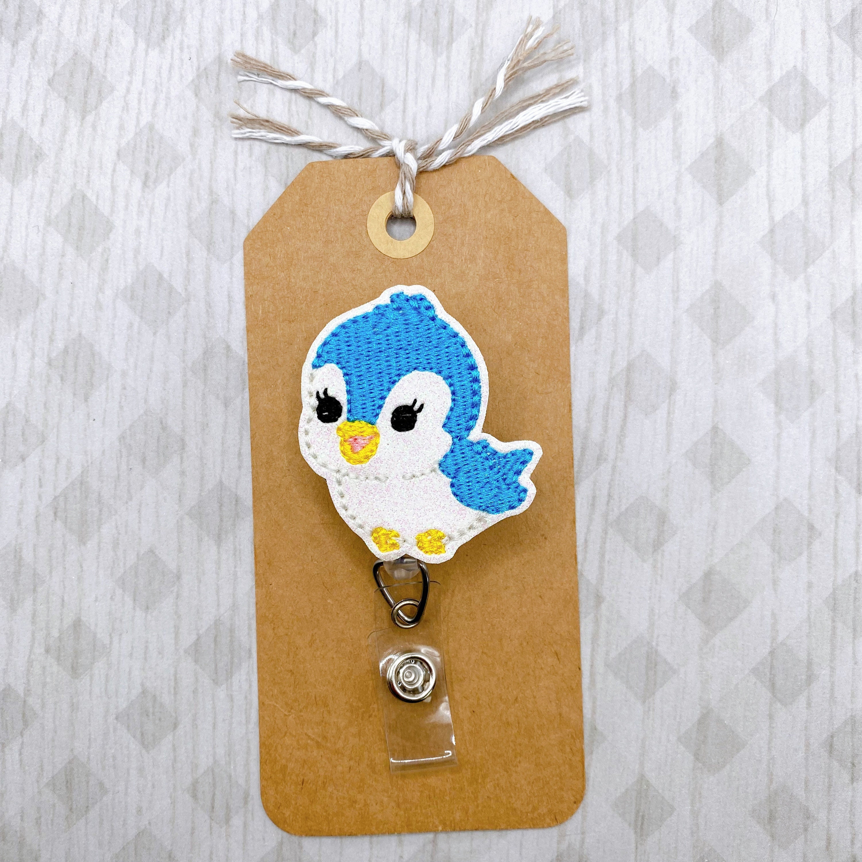 Retractable Badge Holders for Work Blue and Orange Bird Badge Clip for  Nurse Badge Reel with Key Ring Id Card Holders Badge Holder Reel for Office