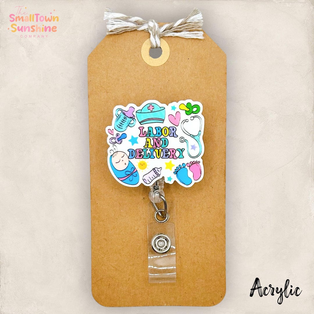 Labor and Delivery Retractable Badge Reel: L & D ID Holder, Name Tag ...