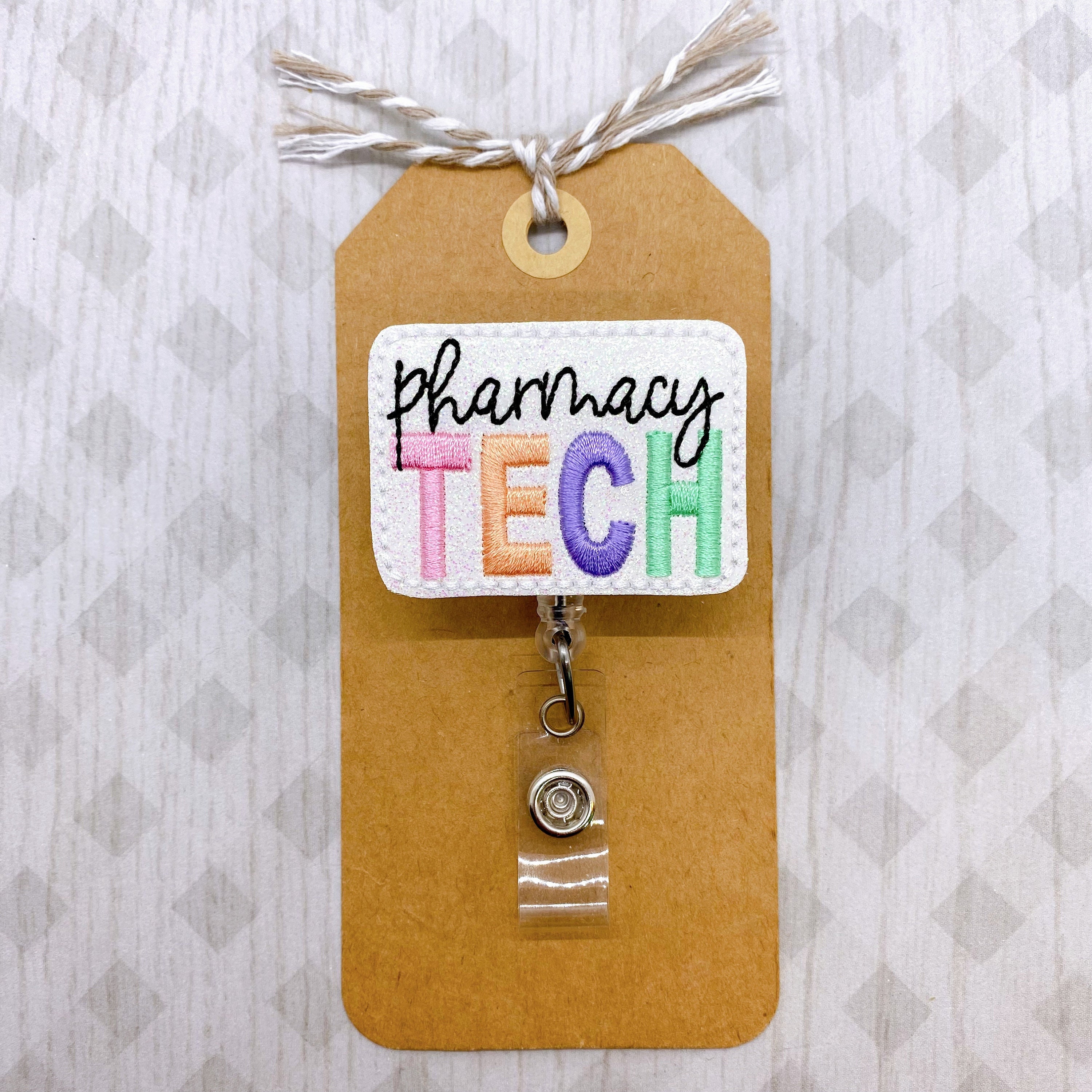 Pharmacy Tech Badge Reel, Pharmacist Badge Reel, Nurse Badge Clip, Medical Lanyard, Badge Buddy, Employee Badge, Retractable ID Badge Holder