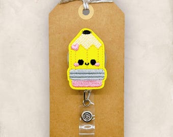 Pencil Badge Reel, Teacher Lanyard, Student Teacher Gift, Teacher ID Holder, Teacher Appreciation, Retractable Badge Holder, Badge Pull
