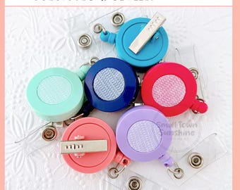 Interchangeable Colored Alligator Swivel Badge Reels, Swappable Badge Clips, Retractable ID Holder