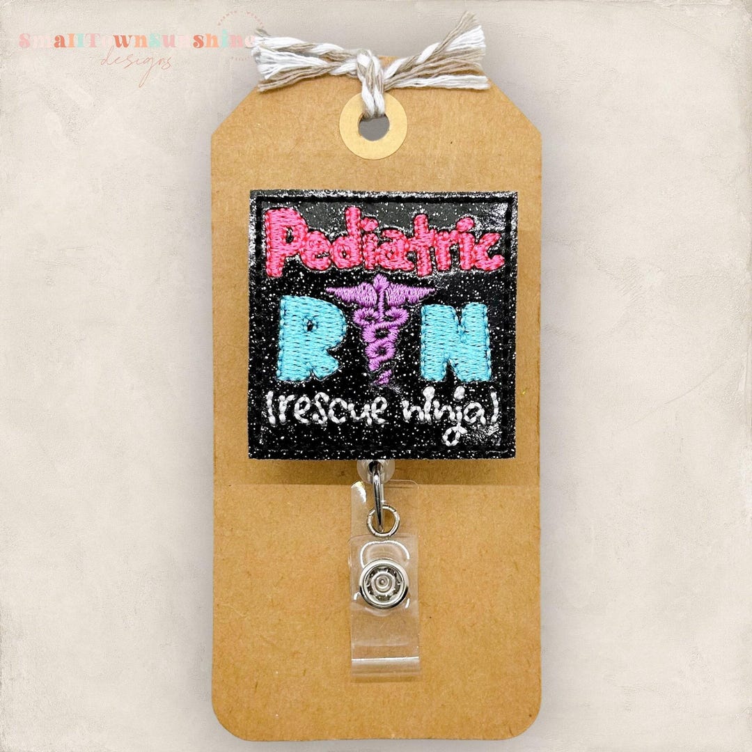 Pediatric RN Badge Reel, Rescue Ninja Badge Reel, Nurse Badge Clip ...