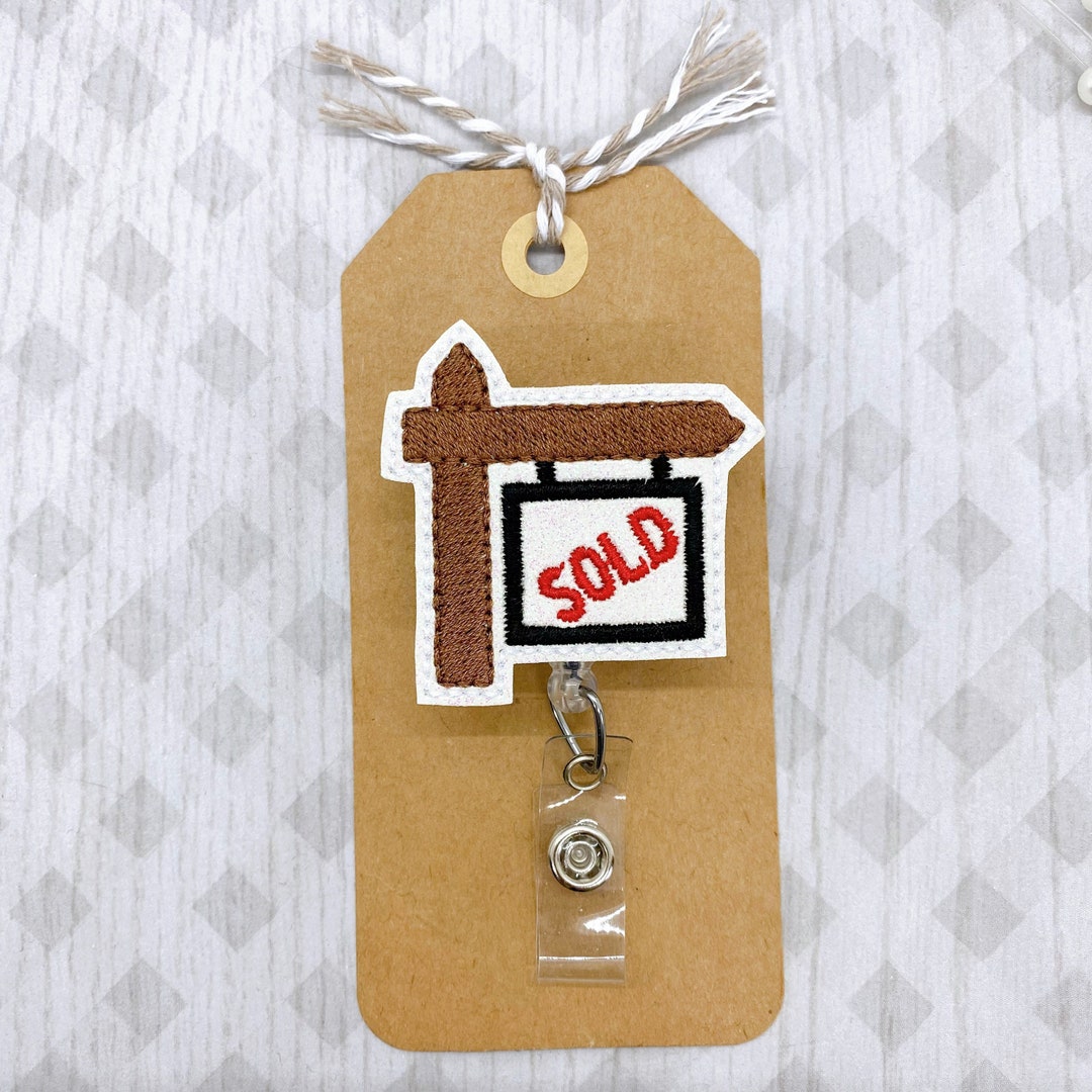 Realtor Badge Reel Sold Sign Badge Clip Real Estate Agent Etsy 日本
