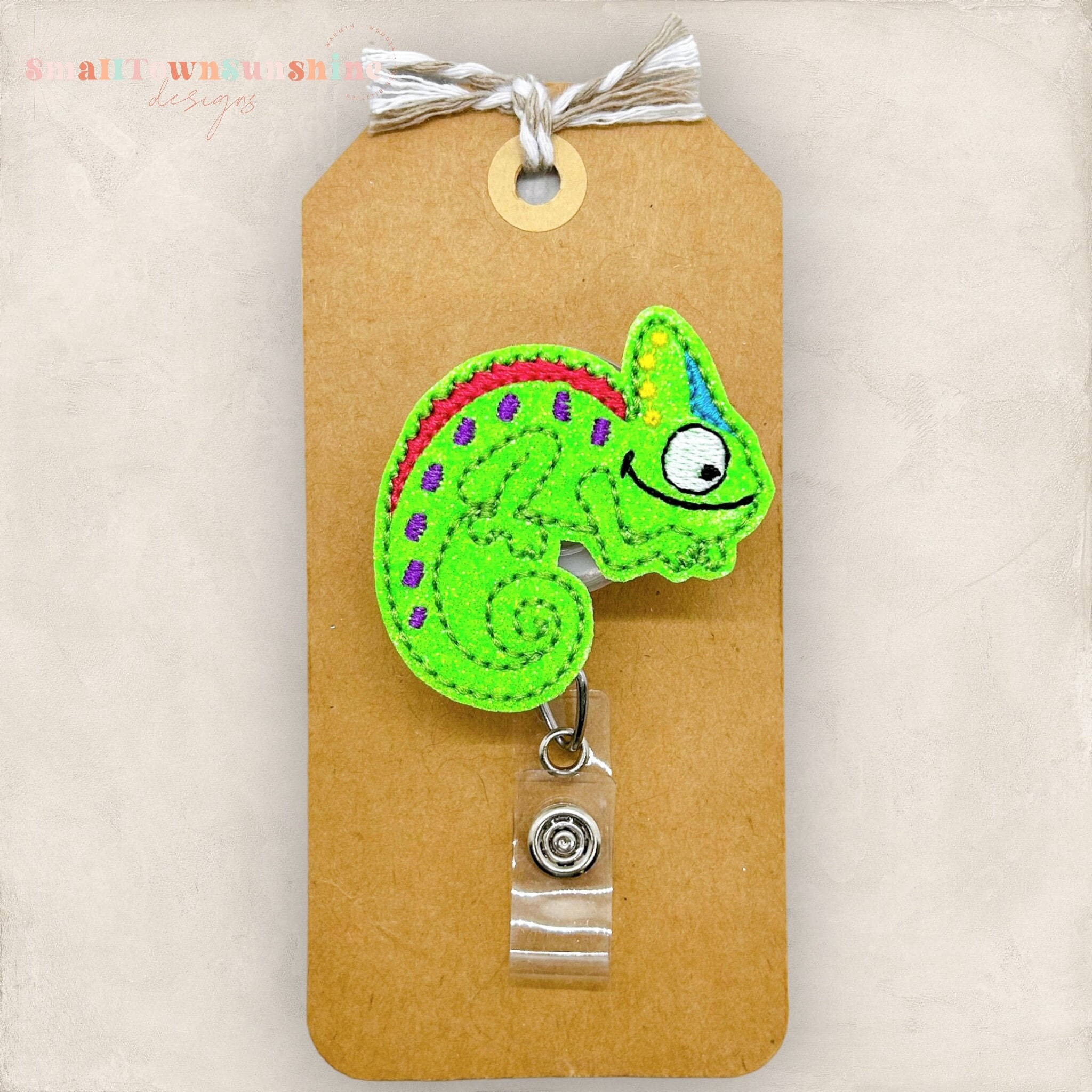 Chameleon Badge Reel, Colorful Lizard Badge Reel, Nurse Badge Clip