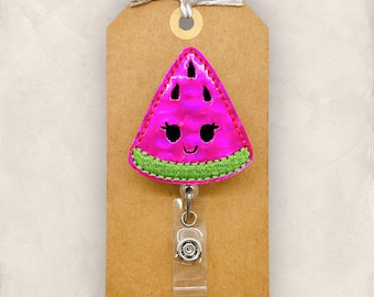 Hot Pink Watermelon Badge Reel, Fruit Badge Reel, Registered Dietician Badge Reel, Nurse Badge Reel, Teacher Lanyard, Retractable ID Holder