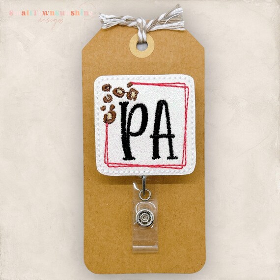 PA Physician Assistant Metal Badge Reel – Retractable ID Holder With Medical Theme