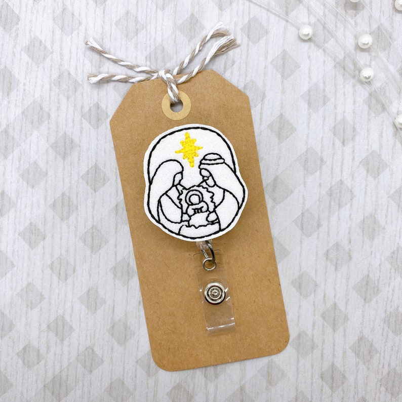 Nativity Badge Reel-Christmas ID Holder-Christmas Badge Reel-Reason For The Season Badge Reel-Badge Holder-Retractable ID Badge Holder