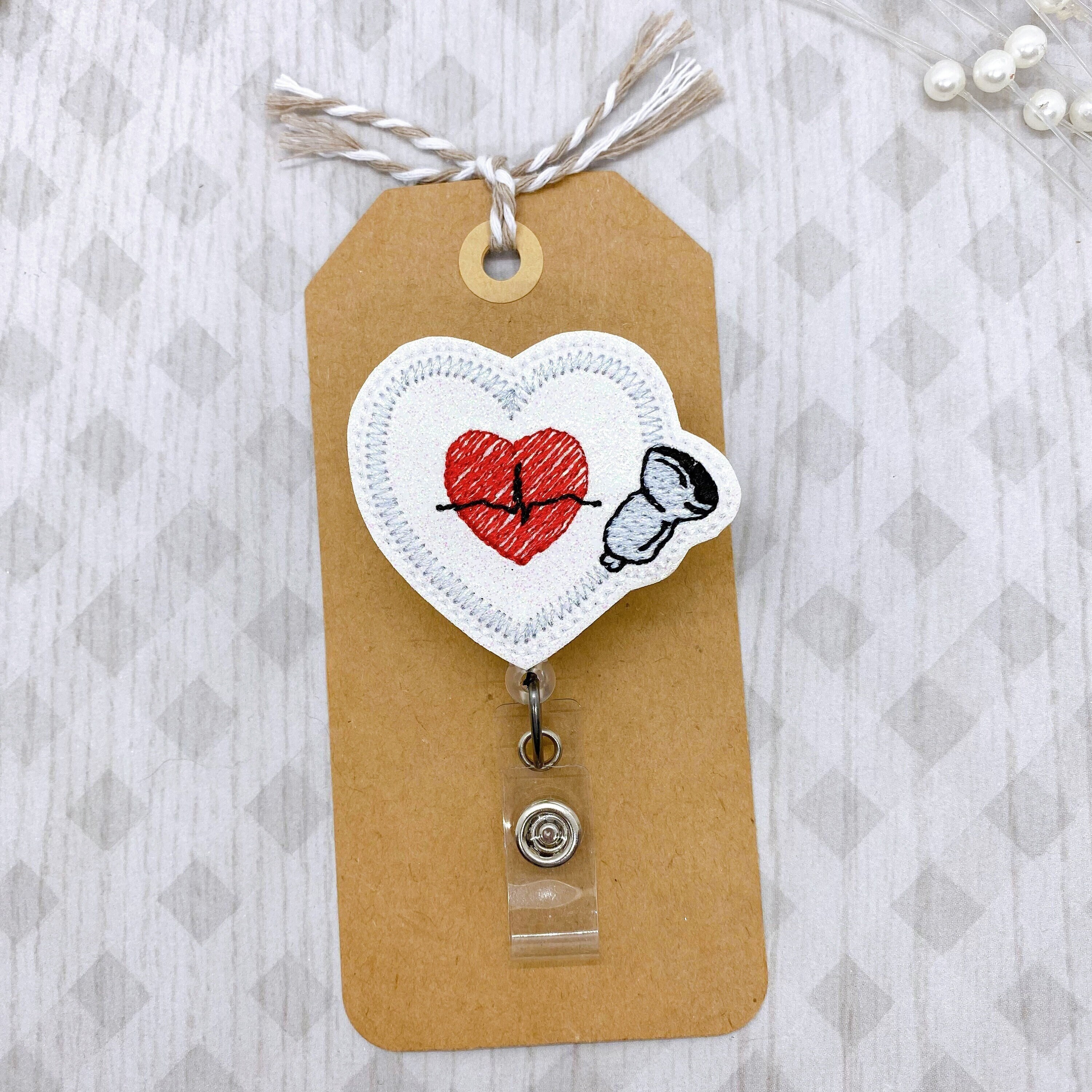 Echo Tech Badge Reel Fetal Heartbeat Badge Clip Ultrasound - Etsy Finland