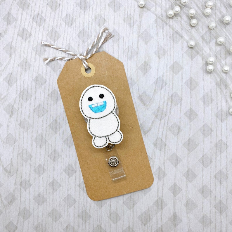 Marshmallow Badge ReelMarshmallow ID BadgeSnowman Badge Etsy