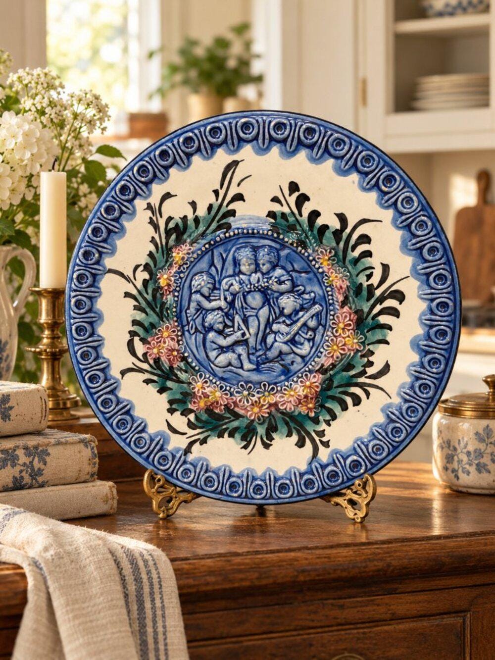 Antique Angel Plate - Etsy