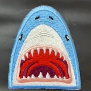 Shark Mouth Patch, Ocean Animal Iron On Patch, Sea Life Applique