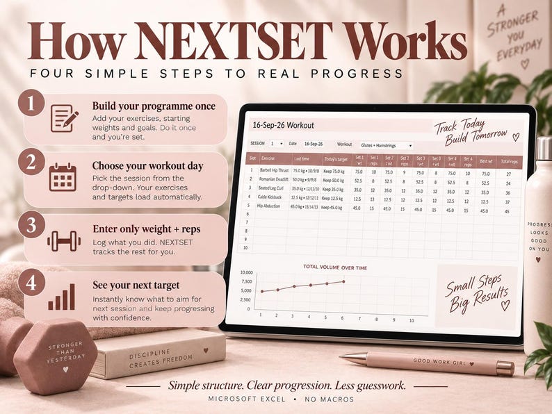 Progressive Overload Workout Tracker | Excel Gym Log (digital Download ...