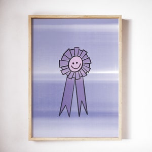 Purple Award Ribbon, kids room wall art, kids wall art, kids room wall decor, girl playroom prints, playroom wall art, purple nursery art