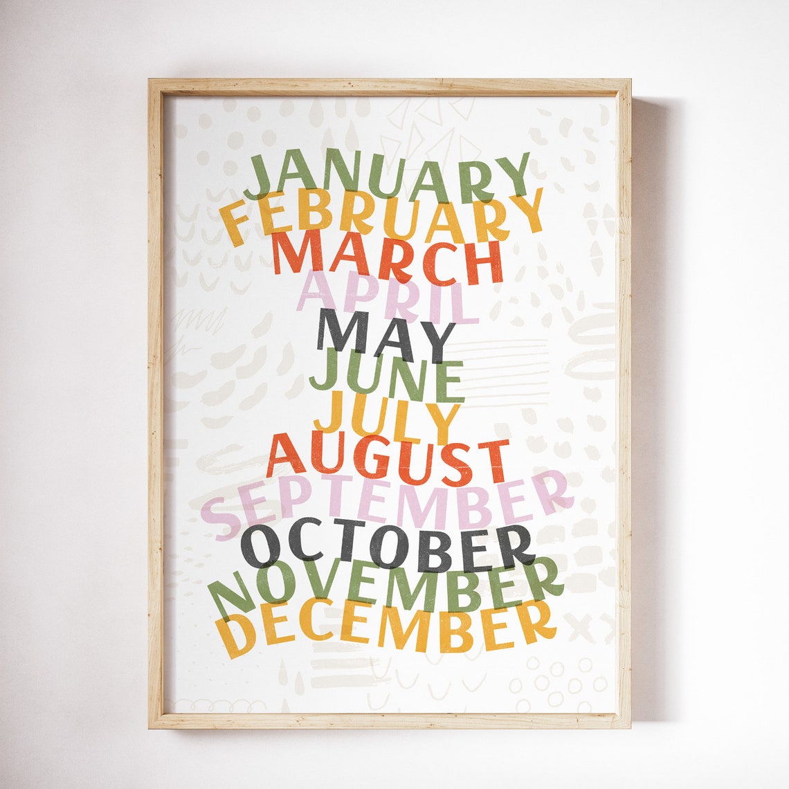Months of the Year Wall Print Months Poster Learning Months - Etsy