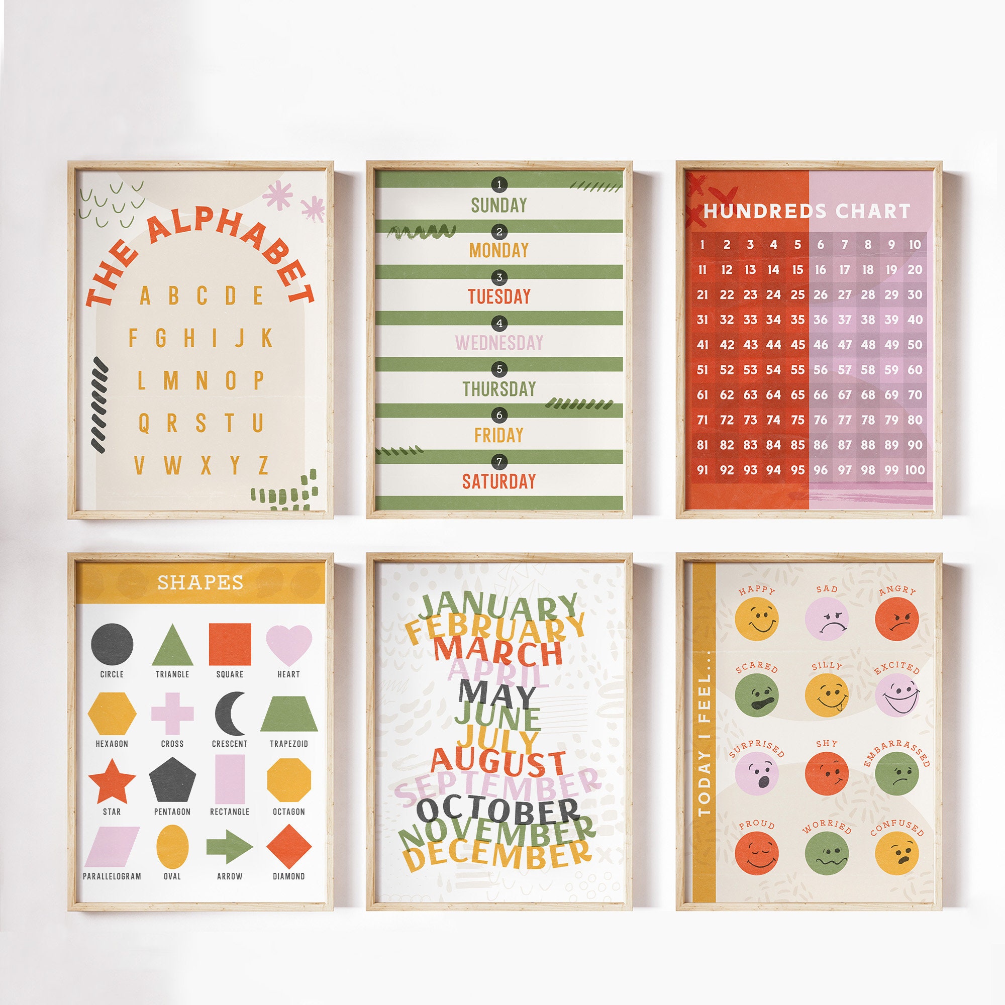 Set of 6 Educational Art Prints 6 Educational Posters Etsy