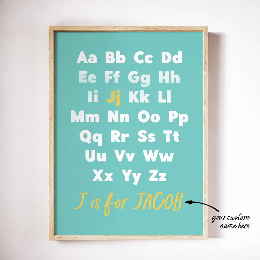 Buy Custom Alphabet Name Print, Custom Nursery Print, Nursery Wall Art ...