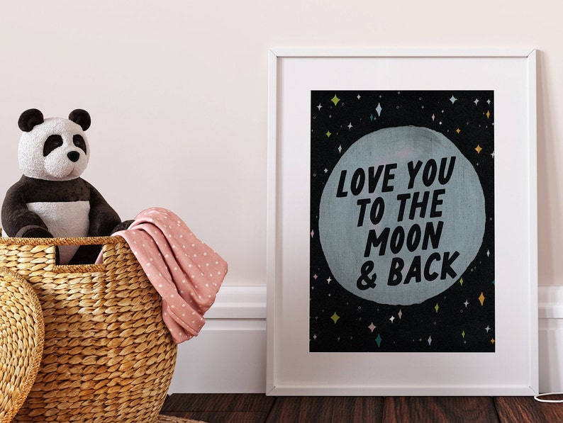Love You to the Moon and Back Moon Nursery Decor Moon Etsy