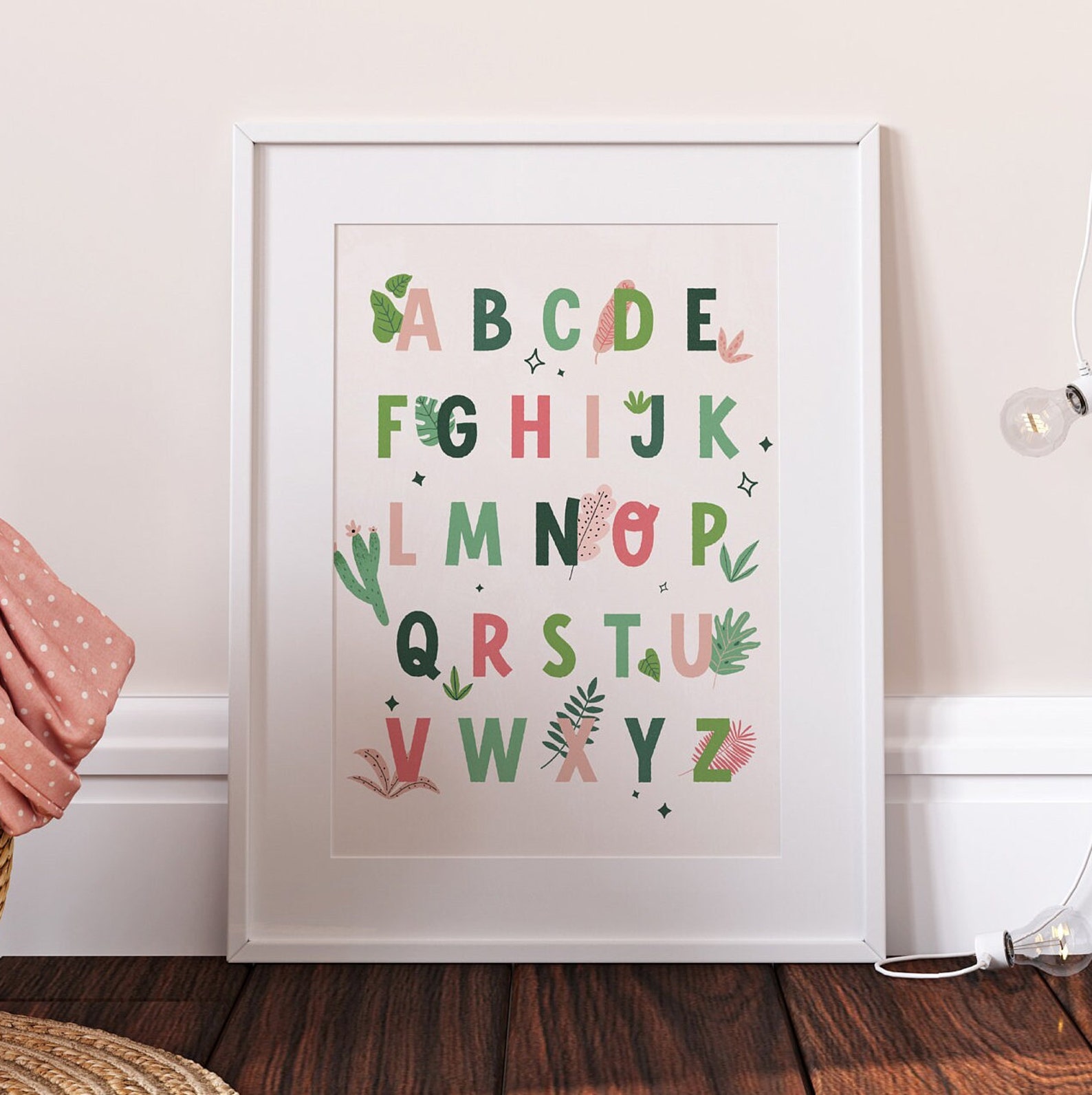 Plant Alphabet Print, Botanical ABC Poster, Classroom Poster, Plant Art