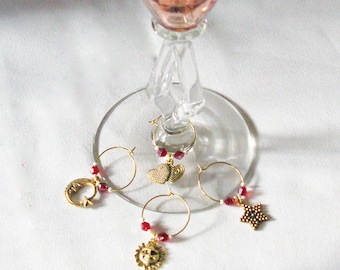 You're My Sun, Moon & Stars--Wine Glass ID Charms