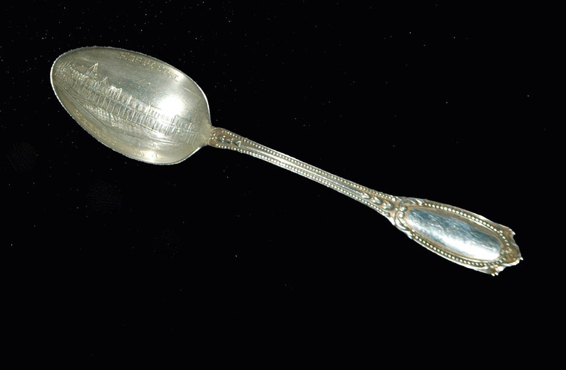 Antique Sterling Silver Souvenir Spoon Hebron NB Hospital
