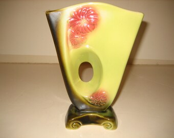 Hull Pink Green Vase - Etsy