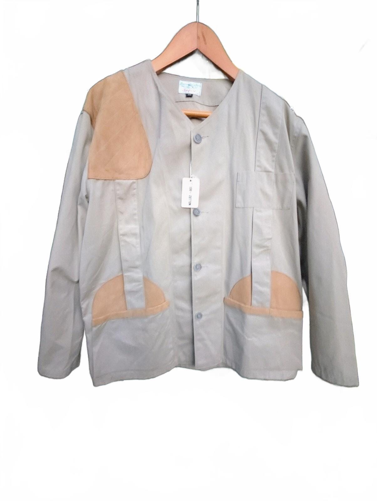 Abercrombie & Fitch, Vtg 60s Abercrombie Fitch Safari Shooting Jacket Mens 44 Suede Patch Deadstock