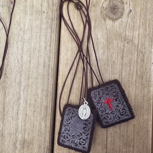 Brown Scapular With Block Print Embellishment (free Sticker With ...