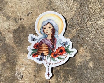 Saint Gobnait Sticker (Marian inspired)