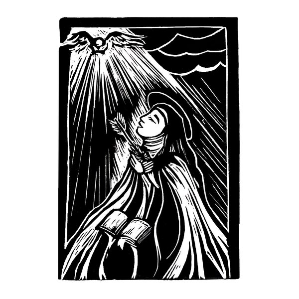 Saint Teresa Avila digital block print