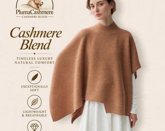 Abrigo largo de mezcla de lana y cachemira para mujer, capa de punto para mujer, abrigo largo y cálido de lana, regalo de cachemira para ella.