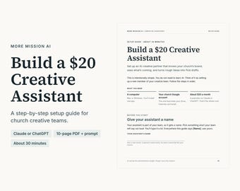 Church AI Creative Assistant Setup Guide | Claude/ChatGPT (PDF + Prompt)