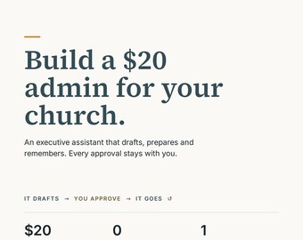 Church AI Admin Setup Guide | 20 Dollars/month Executive Assistant (Digital PDF)