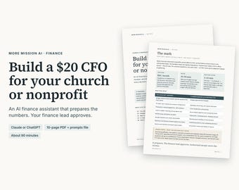 AI Finance Assistant Setup Guide for Churches & Nonprofits | Budget, Cash, Month-End (PDF)