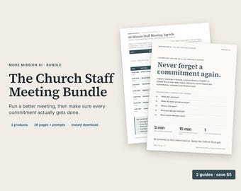 Church Staff Meeting Bundle | 60-Min Agenda + Follow-Through Playbook (Digital Download)