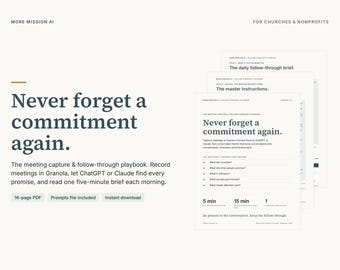 Church Meeting Follow-Through Playbook | Granola + AI Workflow (PDF Guide)