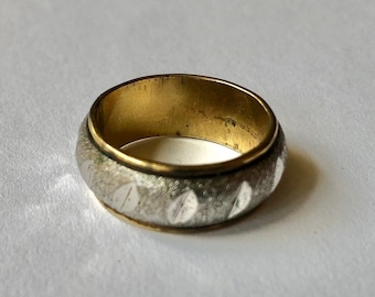 Vtg Sterling & Gold Filled Ring - Mid 20th C. - Size 5.75