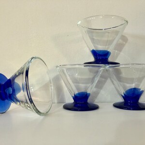 Four Vtg Recycled Glass Cocktail Glasses - Mid/Late 20th Century