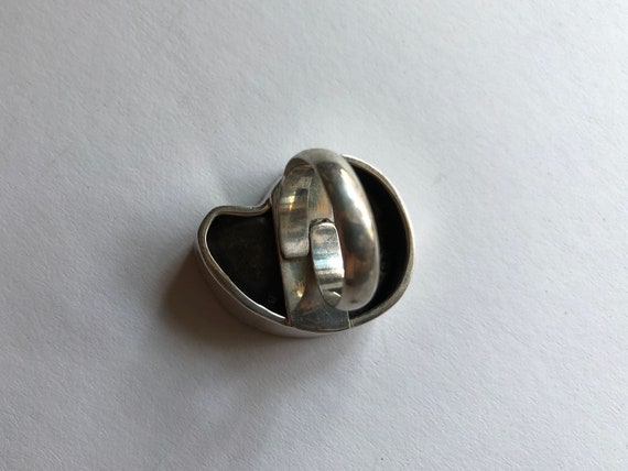 Sterling Ammonite Fossil Adjustable Size Statemen… - image 3