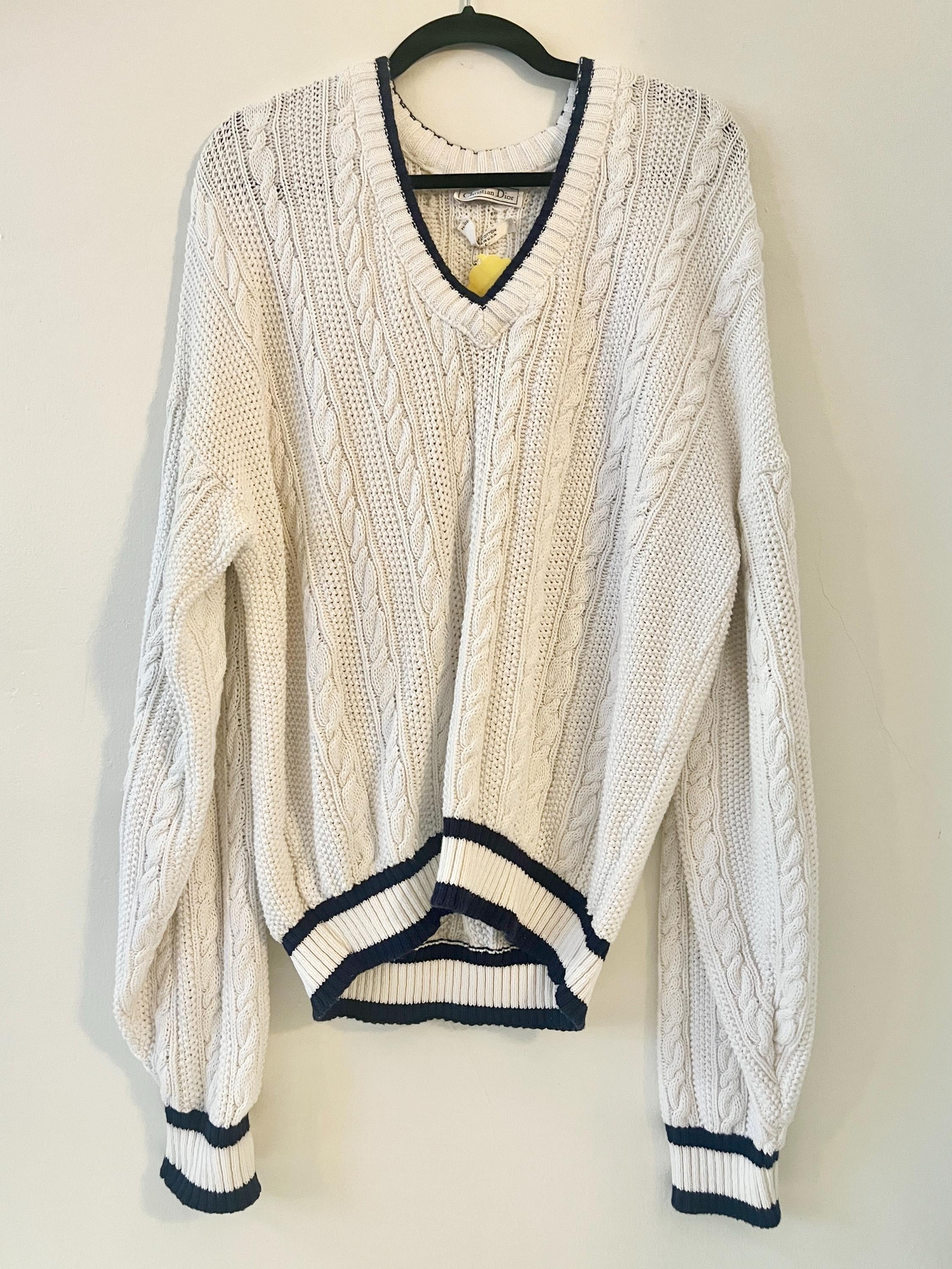 Christian Dior Unisex 1980s/90s 100% Cotton Sweater - Oversized