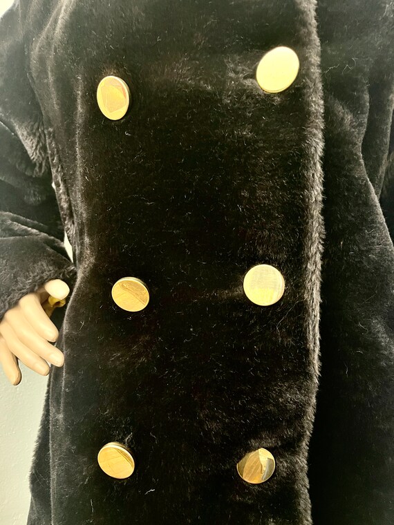 70's Double Breasted Soft Brown Coat with Brown Faux Fur Collar main image 1
