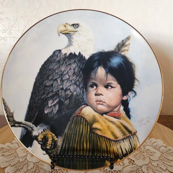 Gregory Perillo 1986 Limited Edition, Collectors Plate, "Brave and Free", Original Box and Certificate of Authenticity