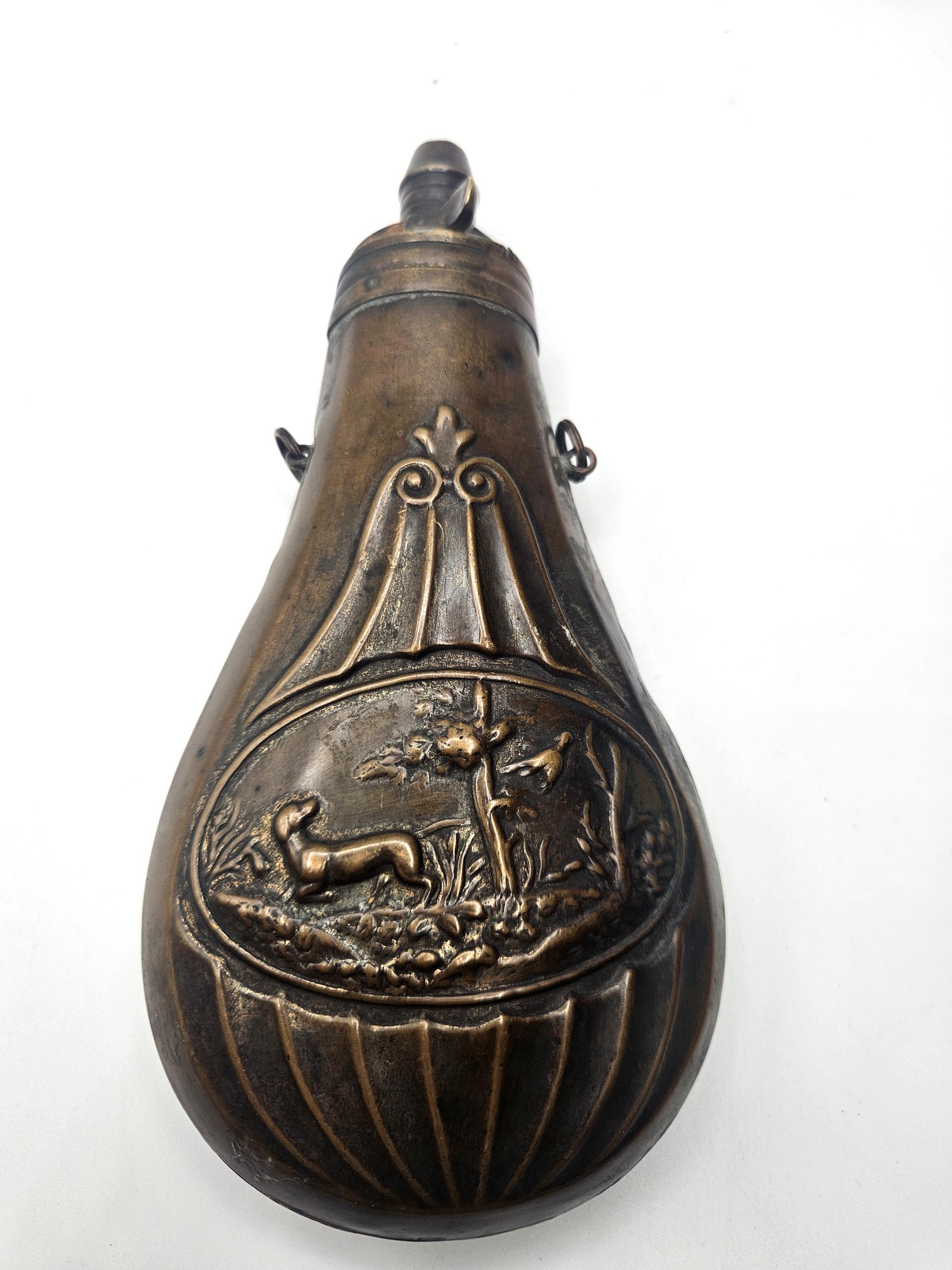 Circa 1830-1870, Black Powder Flask, 