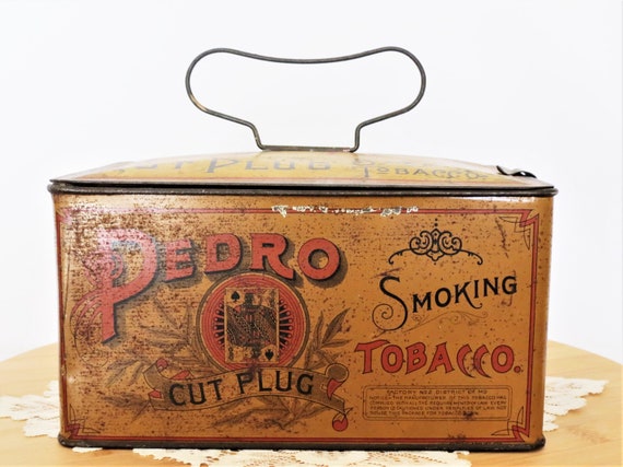 Lunch Box Style Tobacco Tin, Circa 1910, Pedro Cut Plug Tobacco,