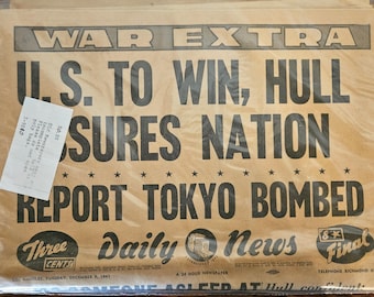 1941 Los Angeles Daily News: Pearl Harbor, US Declares War